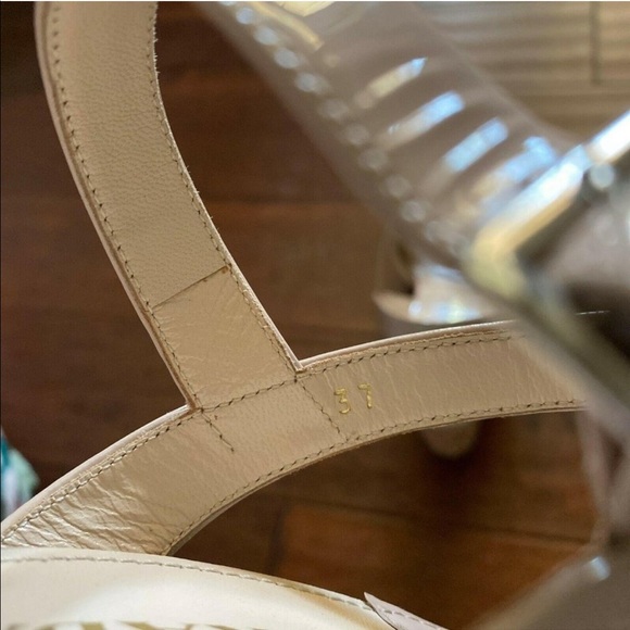 Nude patent leather Prada cork wedges - Picture 5 of 5